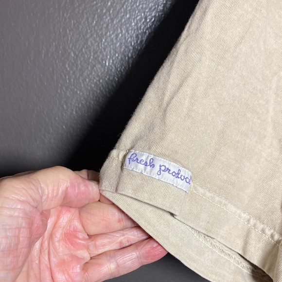 Fresh Produce Pigment-Dyed Over-Sized Cropped Short Sleeve V-Neck Tee - Picture 4 of 5